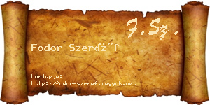 Fodor Szeráf névjegykártya