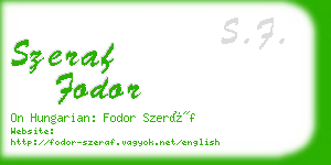 szeraf fodor business card